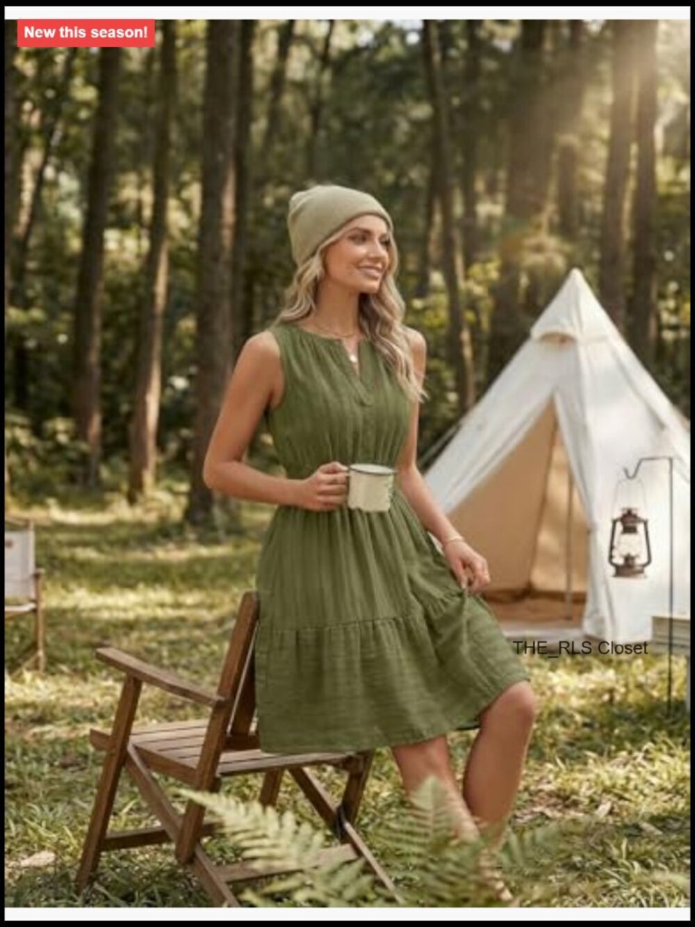 Women's Summer Mini Sundress Sleeveless V Neck Flowy A Line Dress with Pockets - Picture 4 of 7